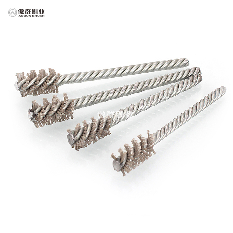 Abrasive wire tube brush